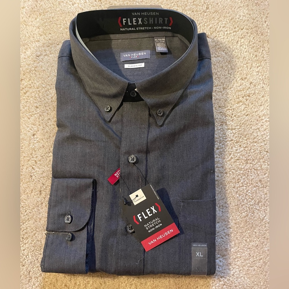 Van Heusen Black Casual Button Down Shirt with Textured Fabric